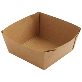 takeaway bowl 510 ml VIKING Low Box carton brown | 113 mm x 113 mm H 50 mm product photo