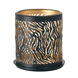 LED candle holder | tealight holder SAFARI Zebra metal black  Ø 75 mm  H 75 mm product photo