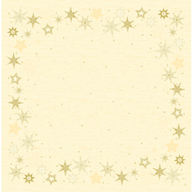 tablecloth for middle of table design STAR STORIES CREAM 5 x 20 pieces | 0,84 m  x 0,84 m product photo