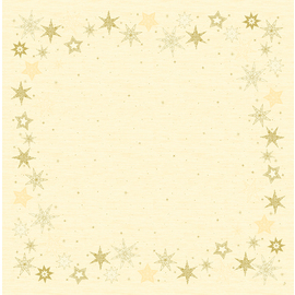 tablecloth for middle of table design STAR STORIES CREAM 5 x 20 pieces | 0,84 m  x 0,84 m product photo