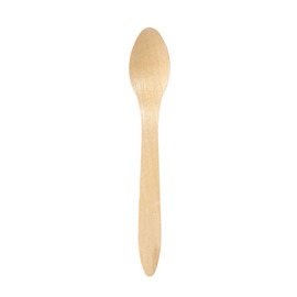 wooden spoon BIOPAK wood birch tree 100% compostable max. +70°C L 190 mm | disposable product photo