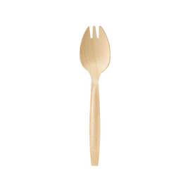wooden spork BIOPAK wood birch tree 100% compostable max. +70°C L 147 mm | disposable product photo