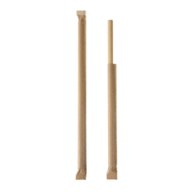 drinking straw BIOPAK paper craft L 230 mm seperatly packaged product photo
