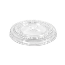 Flat lid with cross recess for all cups, rPET, transparent product photo