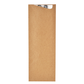 cutlery bag Sacchetto XL Zelltuch with napkin • brown 240 mm x 85 mm product photo