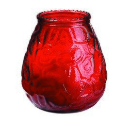 glass candle VENEZIA red  Ø 100 mm  H 100 mm | burning period 70 hours | 4 x 3 pieces product photo