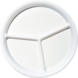 plastic plate polystyrol white  Ø 260 mm | 3 compartments | 2 x 50 pieces | disposable product photo