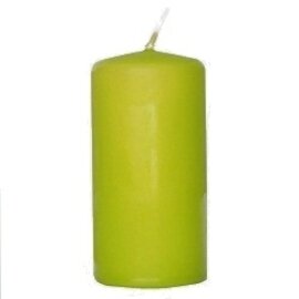 pillar candles kiwi coloured round  Ø 50 mm  H 100 mm | burning period 15 hours product photo