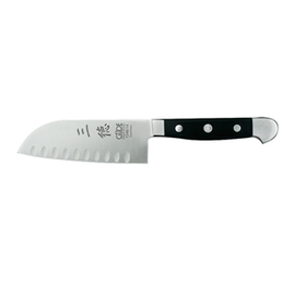 santoku ALPHA blade steel hollow grind blade | black | blade length 14 cm product photo