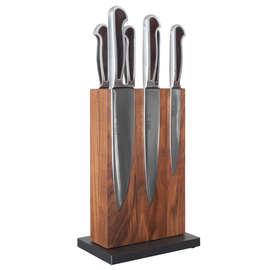 magnetic knifeblock wood walnut magnetic suitable for 6 knives product photo