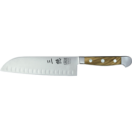 santoku ALPHA OLIVE blade steel hollow grind blade | blade length 18 cm product photo