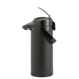 1005840 Pumpthermoskanne 2,1 ltr., schwarz, mit Hebel, Glaseinsatz, Maße: Ø 155 x H 455 mm (336 mm offener Deckel), Auslaufhöhe: 305 mm product photo