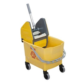 single bucket combination Combo Bravo yellow 4 swivel castors plastic product photo