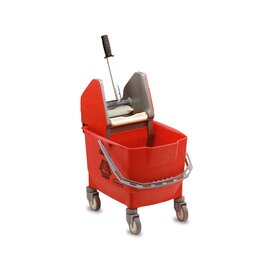 single bucket combination Combo Bravo red 4 swivel castors plastic product photo