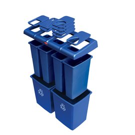 recycling station GLUTTON blue 348 ltr 4 drop-in apertures product photo
