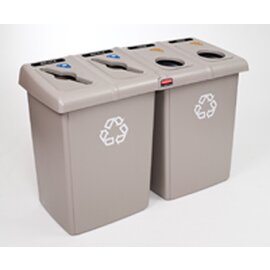 recycling station GLUTTON beige 348 ltr 4 drop-in apertures product photo