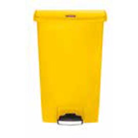 pedal bin plastic 68 ltr yellow hinged lid product photo