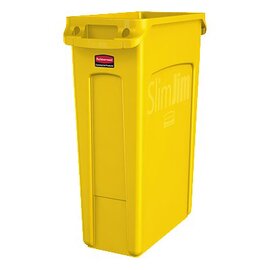 waste bin 87 ltr plastic yellow  L 558 mm  B 279 mm  H 762 mm with ventilation duct product photo