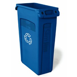 waste bin 87 ltr plastic blue  L 558 mm  B 279 mm  H 762 mm with ventilation duct product photo
