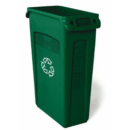 waste bin 87 ltr plastic green  L 558 mm  B 279 mm  H 762 mm with ventilation duct product photo