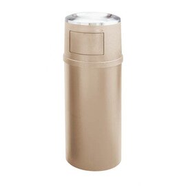 waste container with ashtray plastic self-closing flap beige floor model  Ø 457 mm  H 1073 mm product photo