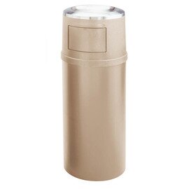 waste container with ashtray plastic self-closing flap beige floor model  Ø 394 mm  H 965 mm product photo