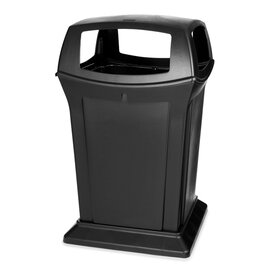 waste container RANGER 170.3 l plastic black 4 drop-in apertures  L 630 mm  B 630 mm  H 1054 mm product photo