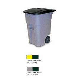wheeled container BRUTE® 189.3 ltr plastic grey|blue hinged lid  L 600 mm  B 600 mm  H 984 mm product photo