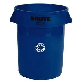 container BRUTE CONTAINER 121 ltr plastic blue Ø 559 mm  H 692 mm with recycling logo product photo