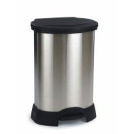 pedal bin stainless steel 87 ltr stainless steel coloured|black plastic lid product photo