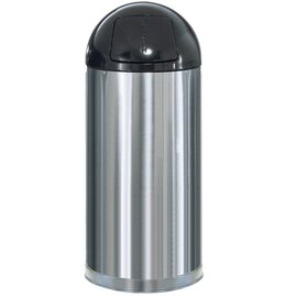 waste container EASY PUSH 56 ltr stainless steel pusht top lid fireproof Ø 381 mm  H 915 mm product photo