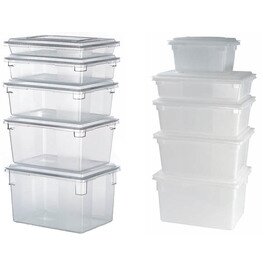 Rubbermaid food container polycarbonate clear transparent 19 ltr flat L 457  mm B 660 mm H 89 mm