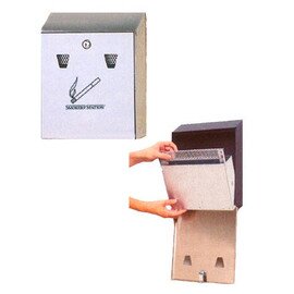 wall mounted ashtray Smokers´ Station stainless steel silver coloured for wall mounting  H 318 mm product photo