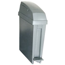 sanitary bin 20 ltr plastic grey with pedal  L 160 mm  B 510 mm  H 575 mm product photo