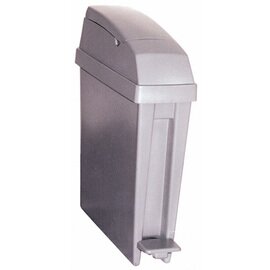 sanitary bin 20 ltr plastic grey platinum coloured with pedal  L 160 mm  B 510 mm  H 575 mm product photo