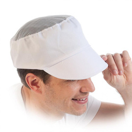 peaked cap one-size-fits-all polycotton white product photo
