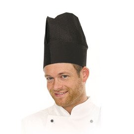 chef's hat EXCELLENT BLACK STYLE disposable paper black adjustable  H 220 mm product photo