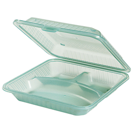 reusable meal tray PP green | 230 mm x 235 mm H 65 mm product photo