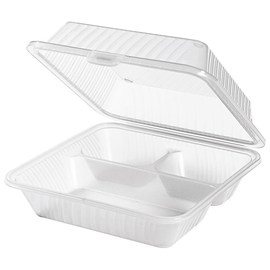 reusable meal tray PP white | 230 mm x 230 mm H 90 mm product photo
