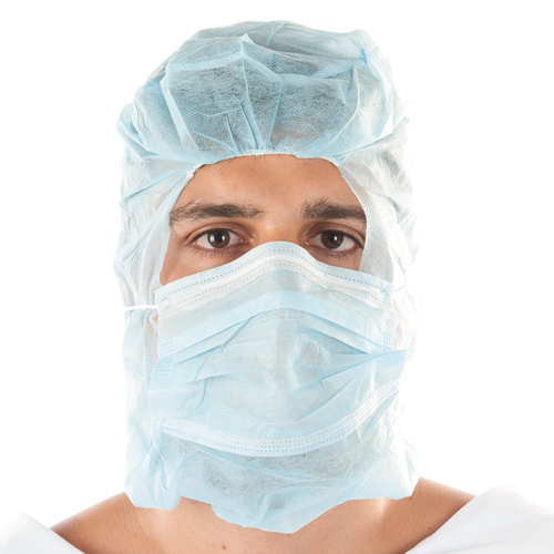astronaut's hood with mouthguard mask HYGOSTAR blue PP fleece product photo