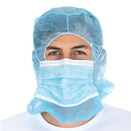 astronaut hoods | mouth guard hoods one-size-fits-all PP fleece blue product photo