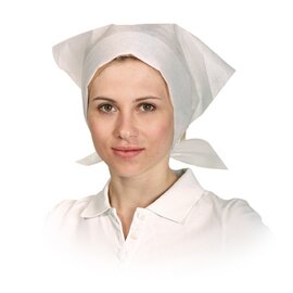 headscarf with ribbons disposable universal PP fleece white  L 980 mm  B 490 mm product photo
