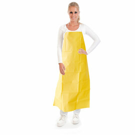 disposable aprons CHEMICAL STAR | polyethylene | SMS yellow coated  L 700 mm  H 1340 mm product photo