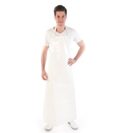 PU bib apron PU 300 µm white  L 900 mm  H 1200 mm product photo