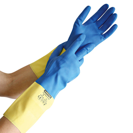 chemical protective gloves DUALPRENE S blue yellow 330 mm product photo