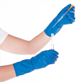 chemical protective gloves HIGH RISK S latex dark blue powder-free product photo