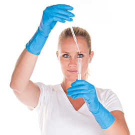 chemical protective gloves SUPER HIGH RISK M nitrile blue powder-free product photo
