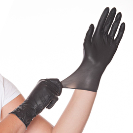 Latex gloves DIABLO M latex black powder-free | disposable product photo