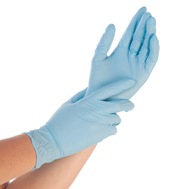 nitrile gloves XL blue HYGOSTAR SAFE PREMIUM in a bag product photo