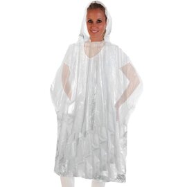 PE poncho disposable universal polyethylene 25 µm white  L 1200 mm  H 1000 mm product photo